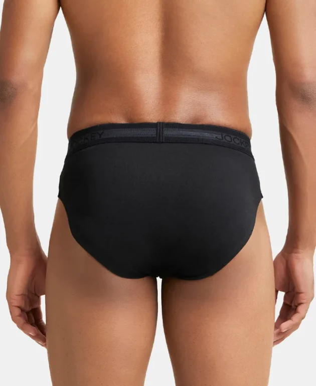 Super Combed Cotton Solid Brief with Stay Fresh Treatment - Black (Pack of 2) - Image 3