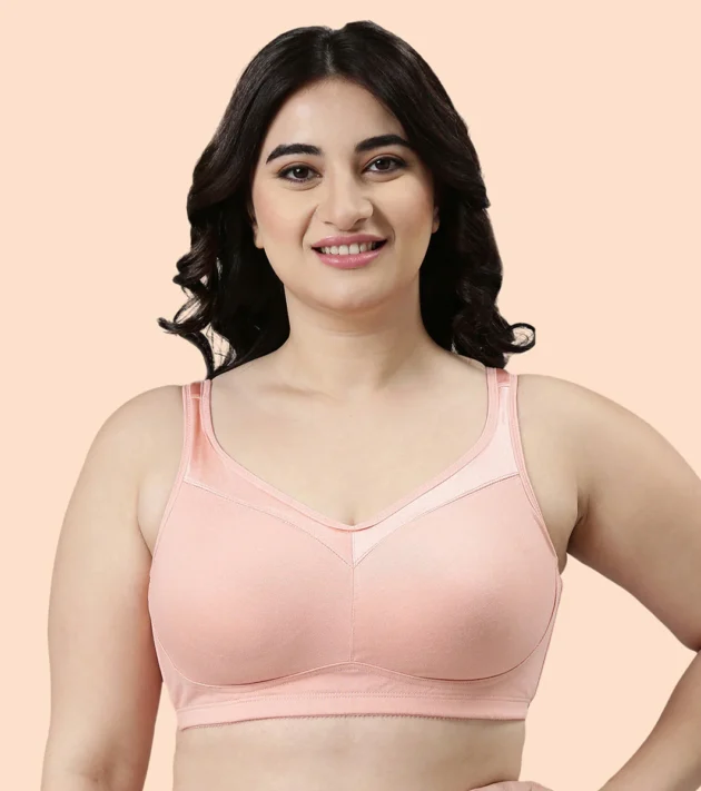 Enamor Full Support Super Lift Women's Cotton Everyday Minimizer Bra - Non Padded, Wirefree, Full Coverage - A112