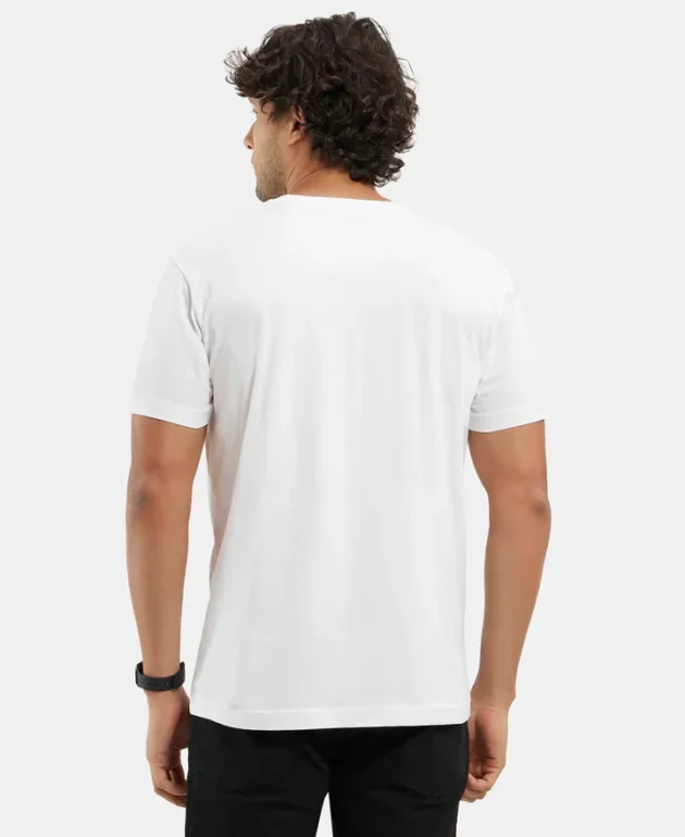 Super Combed Cotton Rich Solid V Neck Half Sleeve T-Shirt - Image 3
