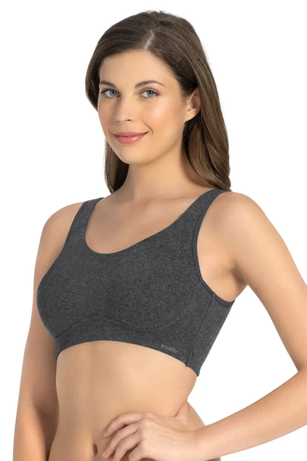 All Day Lounge Non-padded & Non-wired Bra - Dark Grey Marl - Image 2