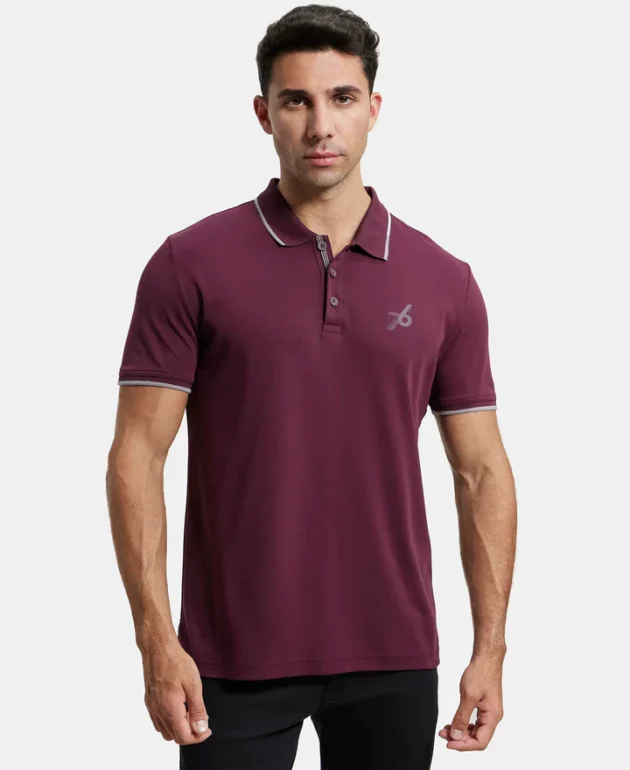 Super Combed Cotton Rich Solid Half Sleeve Polo T-Shirt