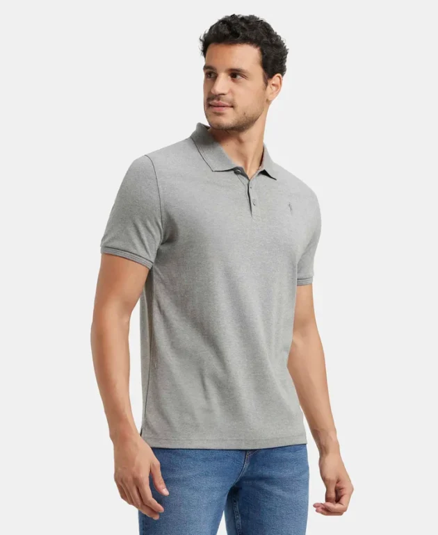 Super Combed Cotton Rich Solid Half Sleeve Polo T-Shirt - Image 2