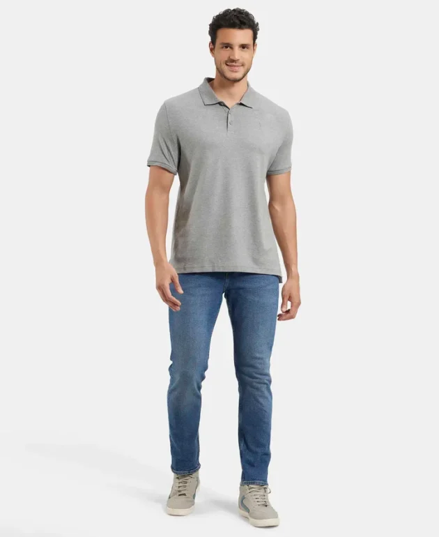 Super Combed Cotton Rich Solid Half Sleeve Polo T-Shirt - Image 4