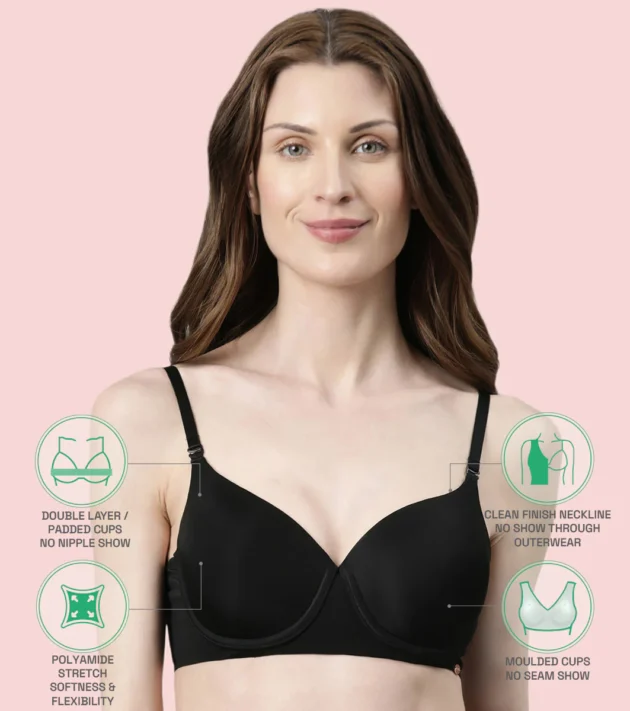 Enamor Innovations Ecolite, Smoother Perfect Lift Women's T-Shirt Bra - Crush Proof Cups, Padded, Wired, High Coverage - F057 - Image 8