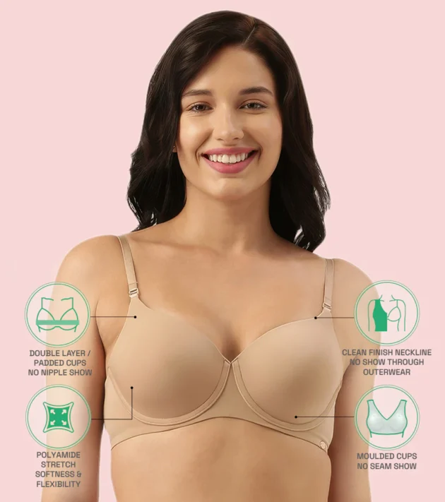 Enamor Innovations Ecolite, Smoother Perfect Lift Women's T-Shirt Bra - Crush Proof Cups, Padded, Wired, High Coverage - F057 - Image 9