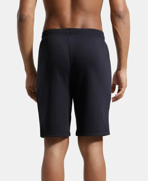 Super Combed Cotton Rich Straight Fit Shorts with Zipper Pockets - Black - Image 3