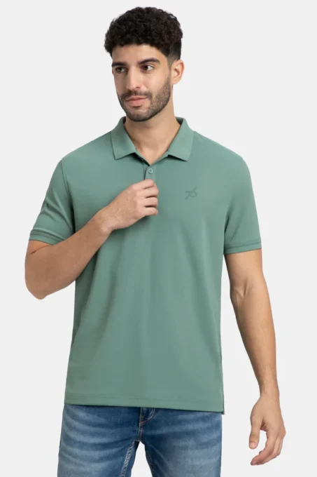 Microfiber Fabric Solid Half Sleeve Polo T-Shirt with StayDry & StayFresh Technology