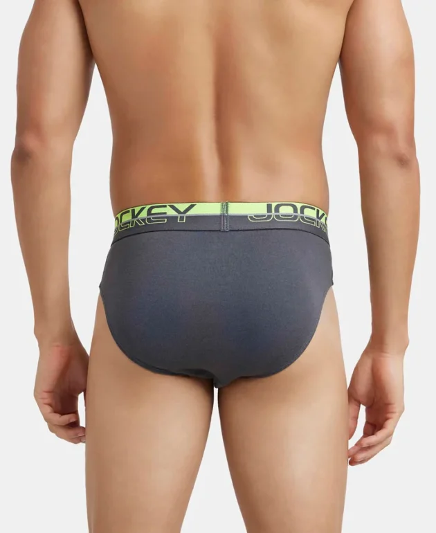 Super Combed Cotton Rib Solid Brief with Ultrasoft Waistband - Asphalt - Image 4