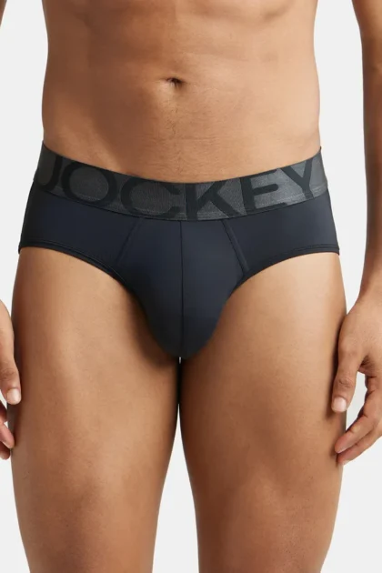 Tactel Microfiber Elastane Stretch Solid Brief with Moisture Move Properties - Black