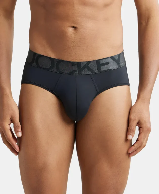 Tactel Microfiber Elastane Stretch Solid Brief with Moisture Move Properties - Black