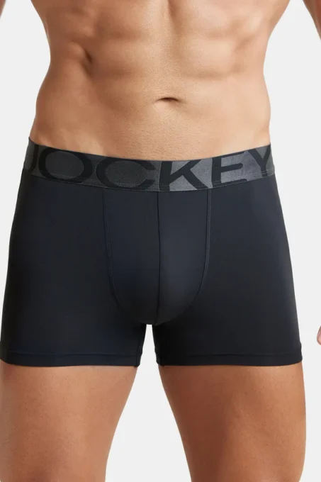 Tactel Microfiber Elastane Stretch Solid Trunk with Moisture Move Properties - Black