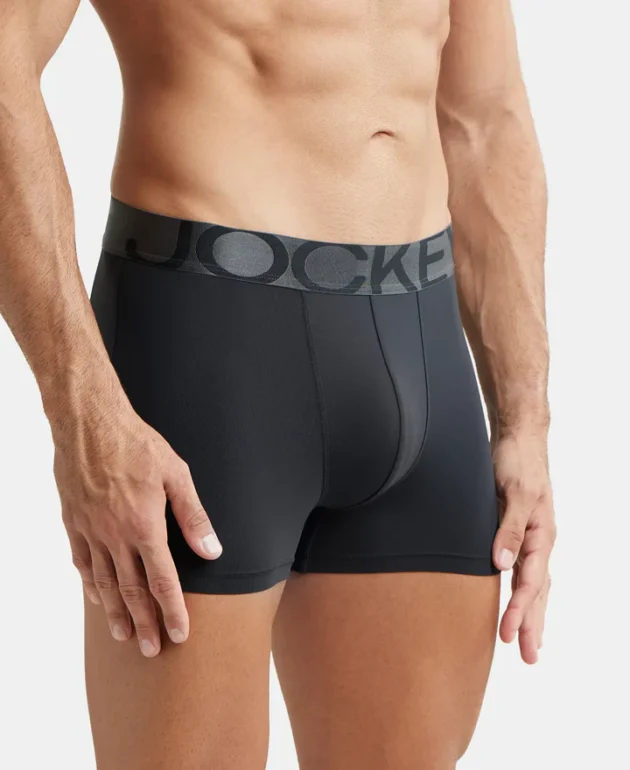 Tactel Microfiber Elastane Stretch Solid Trunk with Moisture Move Properties - Black - Image 2