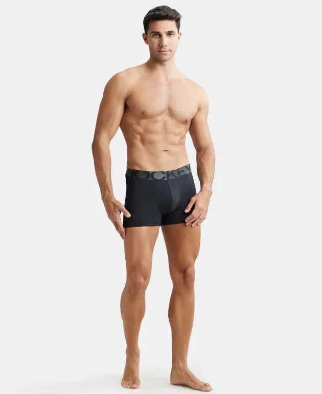 Tactel Microfiber Elastane Stretch Solid Trunk with Moisture Move Properties - Black - Image 4