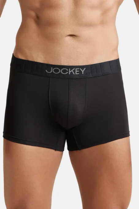 Supima Cotton Elastane Stretch Solid Trunk with Ultrasoft Waistband - Black