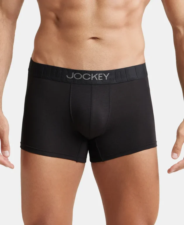 Supima Cotton Elastane Stretch Solid Trunk with Ultrasoft Waistband - Black