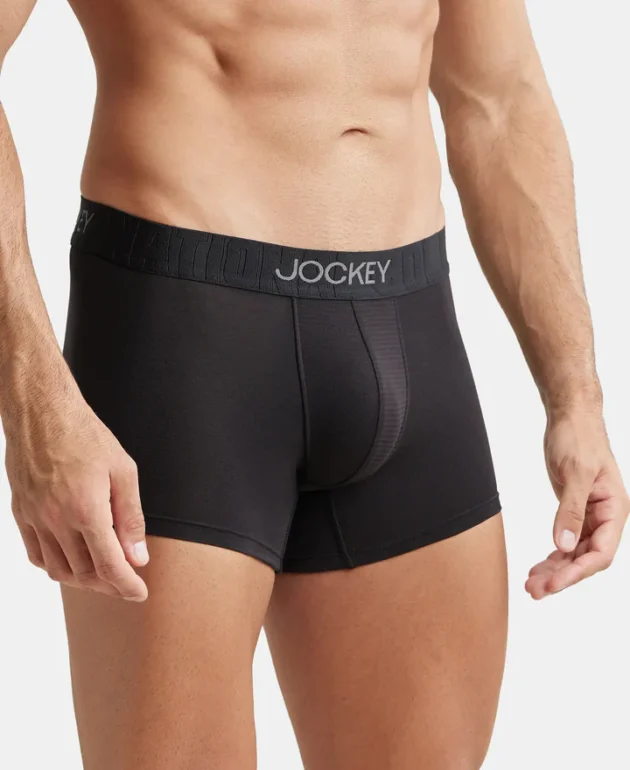 Supima Cotton Elastane Stretch Solid Trunk with Ultrasoft Waistband - Black - Image 2
