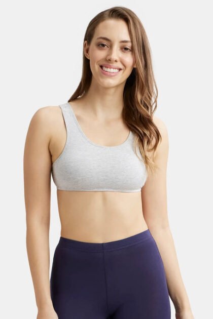 Super Combed Cotton Elastane Stretch Slip On Crop Top With StayFresh Treatment - Bl