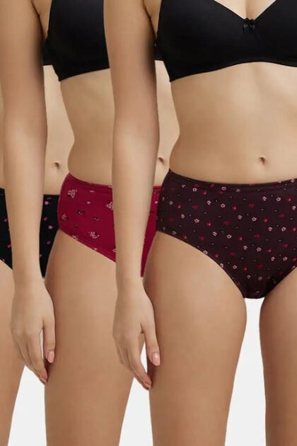 High Coverage Super Combed Cotton Hipster With Concealed Waistband and StayFresh Treatment - Light Prints (Pack of 3)