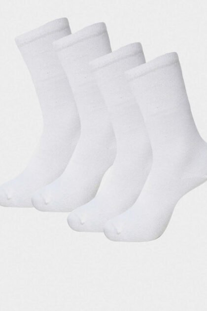 Kid's Compact Cotton Stretch Solid Knee Length Socks With StayFresh Treatment - White (Pack of 2)
