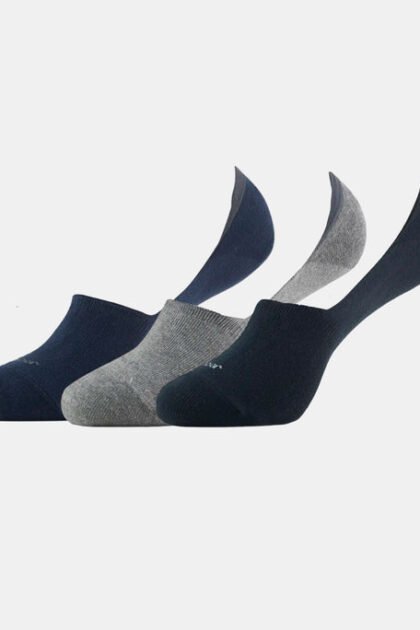 Compact Cotton Elastane Stretch No Show Socks With StayFresh Treatment - Black, Grey & Navy (Pack of 3)