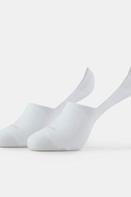 Compact Cotton Elastane Stretch No Show Socks With StayFresh Treatment - White (Pack of 2)