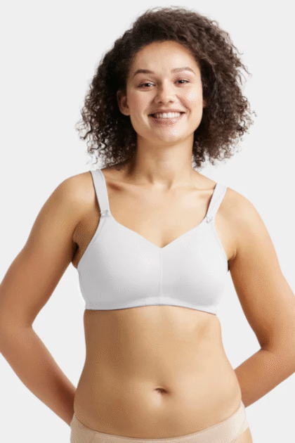 Wirefree Non Padded Soft Touch Microfiber Elastane Stretch Full Coverage Minimizer Bra with Broad Cushioned Fabric Strap