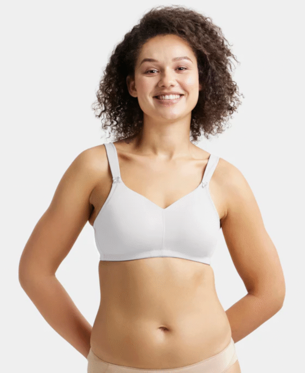 Wirefree Non Padded Soft Touch Microfiber Elastane Stretch Full Coverage Minimizer Bra with Broad Cushioned Fabric Strap