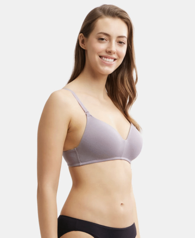 Wirefree Padded Tencel Lyocell Elastane Stretch Full Coverage Multiway T-Shirt Bra with Adjustable Straps - Image 6