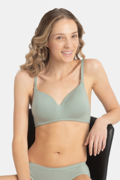 Wirefree Padded Tencel Lyocell Elastane Stretch Full Coverage Multiway T-Shirt Bra with Adjustable Straps