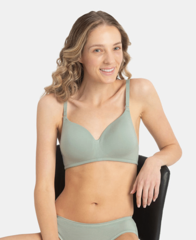 Wirefree Padded Tencel Lyocell Elastane Stretch Full Coverage Multiway T-Shirt Bra with Adjustable Straps