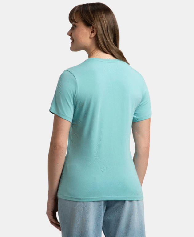 Super Combed Cotton Elastane Stretch Regular Fit Solid Round Neck Half Sleeve T-Shirt - Image 3