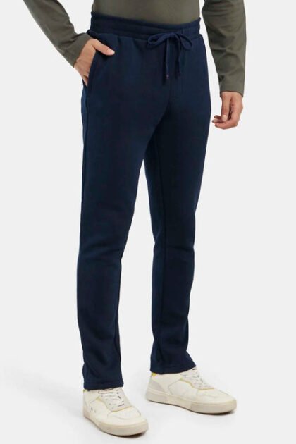 Super Combed Cotton Rich Fleece Trackpants with StayWarm Technology - Navy Um53