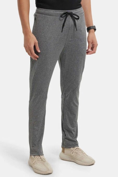 Microfiber Elastane Stretch Trackpant with Zipper Pockets and StayFresh Treatment - Quiet Shade
