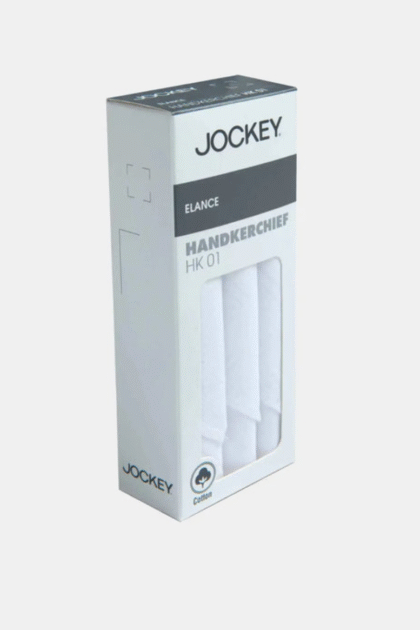 Super Combed Cotton Handkerchief with Stay Fresh Properties - White (Pack of 3)