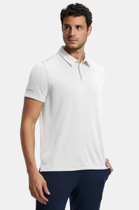 Recycled Microfiber Elastane Stretch Half Sleeve Polo T-Shirt with Breathable Mesh