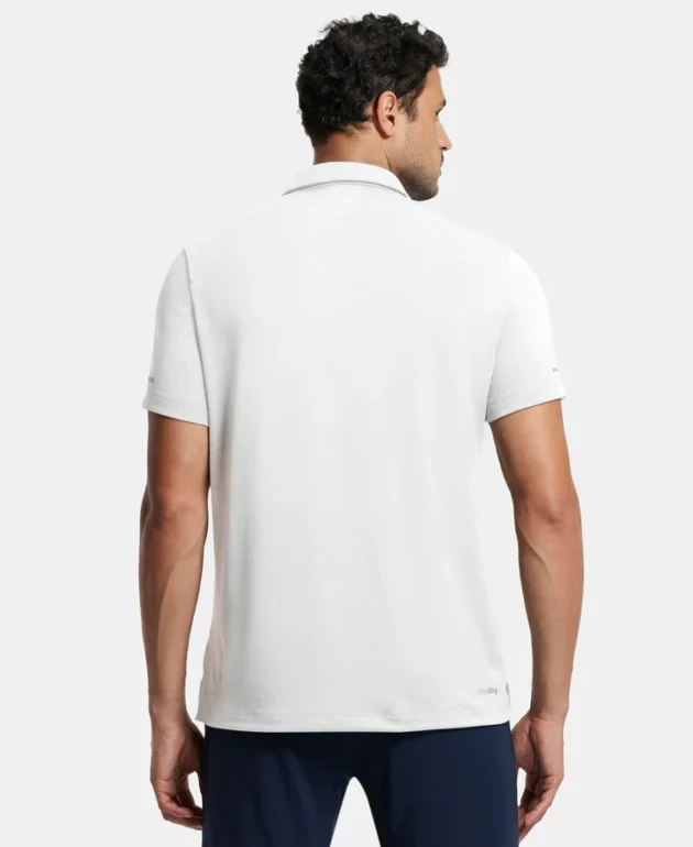 Recycled Microfiber Elastane Stretch Half Sleeve Polo T-Shirt with Breathable Mesh - Image 2
