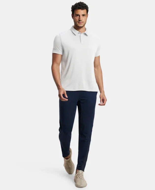 Recycled Microfiber Elastane Stretch Half Sleeve Polo T-Shirt with Breathable Mesh - Image 3