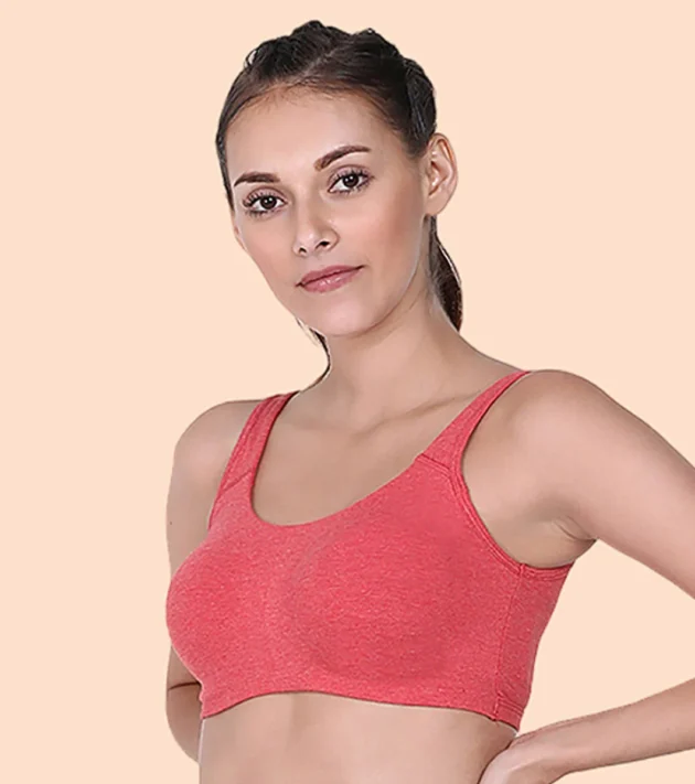 Enamor Low Impact Women's Cotton Everyday Sports Bra - All Day Comfort, Non Padded, Wirefree, High Coverage - SB06