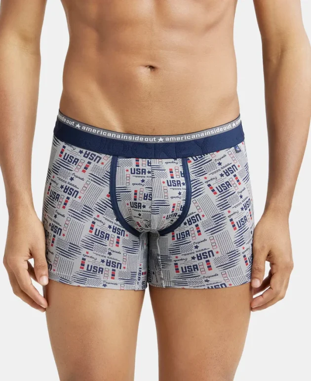 Super Combed Cotton Elastane Stretch Printed Trunk with Ultrasoft Waistband